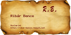 Ribár Bence névjegykártya
